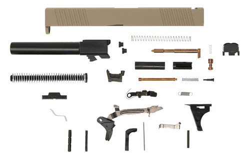 Glock® 17 Compatible Pistol Build Kit w/ FDE Front & Rear Serrated Slide - Image 2