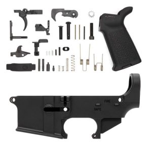 80% Lower (Fire/Safe Marked) w/ Mil-Spec AR15 Lower Parts Kit, Magpul® MOE® Grip & MOE® Trigger Guard