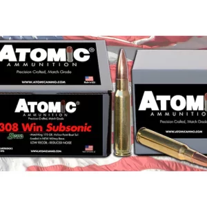 Atomic Ammunition Match Subsonic 308 Winchester Ammo 175 Grain Sierra MatchKing Jacketed Hollow Point Box of 100 Direct - Polymer 80 Parts